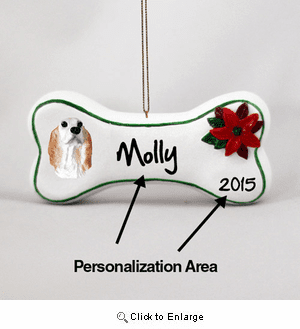 English Setter Personalized Dog Bone Christmas Ornament