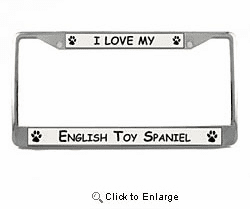 English Toy Spaniel License Plate Frame