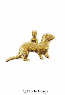 Ferret 24K Gold Plated Pendant
