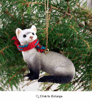 Ferret Tiny One Christmas Ornament 2"