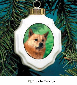 Finnish Spitz Christmas Ornament Porcelain