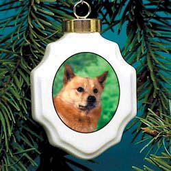 Finnish Spitz Christmas Ornament Porcelain