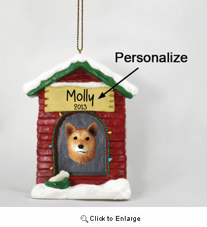 Finnish Spitz Personalized Dog House Christmas Ornament
