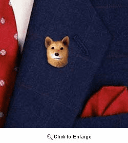 Finnish Spitz Pin Hand Painted Resin