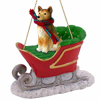 Finnish Spitz Sleigh Ride Christmas Ornament
