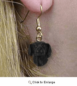 Flat-Coated Retriever Authentic Earrings