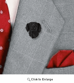 Flat-Coated Retriever Pin Hand Painted Resin