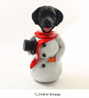 Flat Coated Retriever Snowman Christmas Decoration