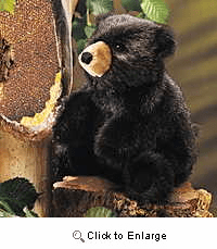 Folkmanis Black Bear Hand Puppet Plush 9"