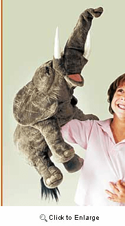 Folkmanis Elephant Hand Puppet Plush 20"