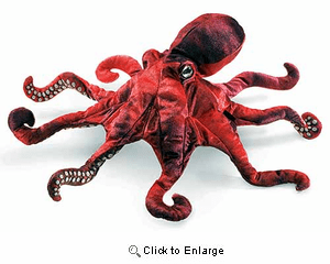 Folkmanis Red Octopus Hand Puppet Plush 19"