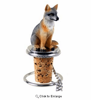 Fox Bottle Stopper (Gray)