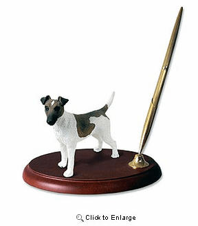 Fox Terrier Pen Holder (Brown & White)