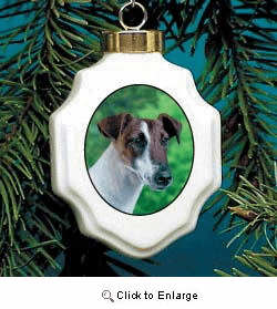 Fox Terrier Smooth Christmas Ornament Porcelain