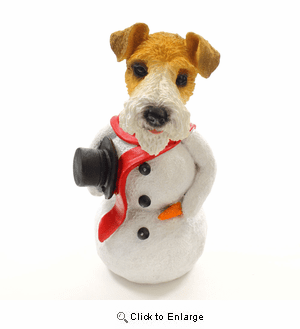 Fox Terrier Wire Snowman Christmas Decoration