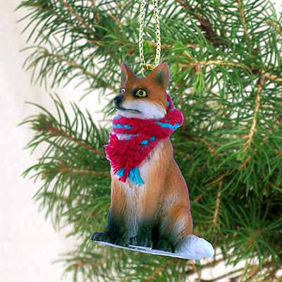 Fox Tiny One Christmas Ornament Red