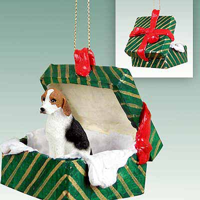 Foxhound Gift Box Christmas Ornament
