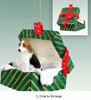 Foxhound Gift Box Christmas Ornament