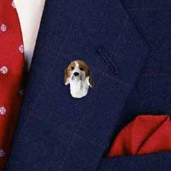 Foxhound Pin Hand Painted Resin