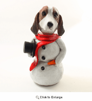 Foxhound Snowman Christmas Decoration