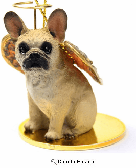 French Bulldog Angel Ornament Fawn