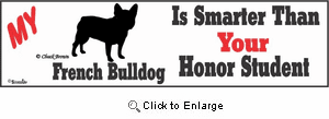 French Bulldog Bumper Sticker Honor Student