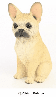 French Bulldog, Fawn (Large One) Miniature Figurine 2.25"
