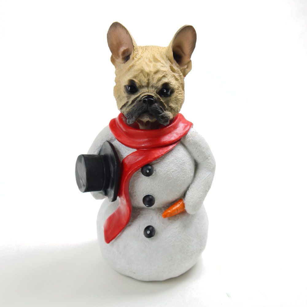 French Bulldog  Snowman Christmas Decoration