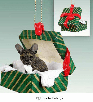 French Bulldog Gift Box Christmas Ornament
