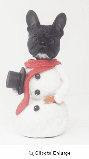 French Bulldog Snowman Christmas Decoration