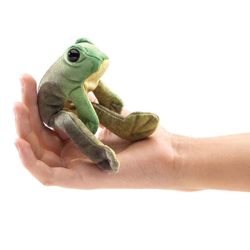 Folkmanis Mini Sitting Frog Finger Puppet Plush 5