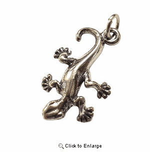 Gecko Sterling Silver Charm