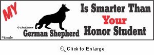 German Shepherd Bumper Sticker Honor Student