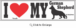 German Shepherd Bumper Sticker I Love My