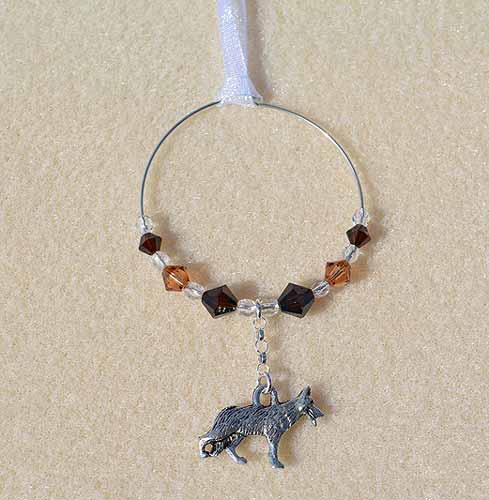 German Shepherd Car Charm - Sun Catcher