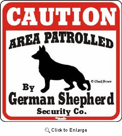 German Shepherd Caution Sign