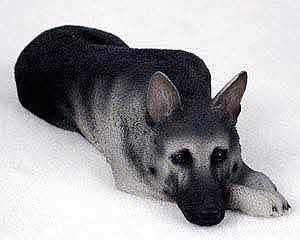 German Shepherd Figurine Blk-Slv MyDog