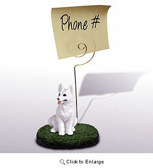 German Shepherd Note Holder (White)