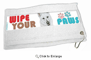 German Shepherd Paw Wipe Towel White
