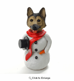 German Shepherd Snowman Christmas Decoration