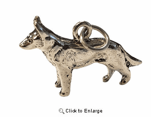 German Shepherd Sterling Silver Charm