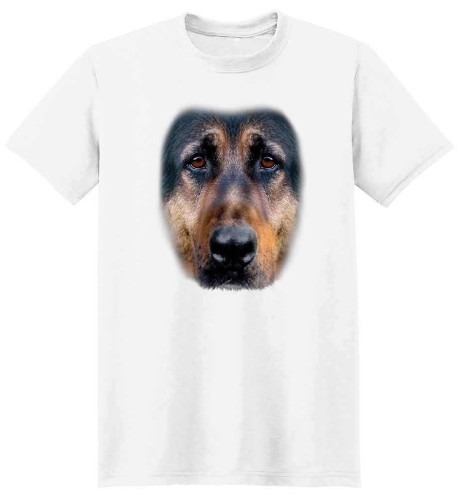 German Shepherd T Shirt Full Face