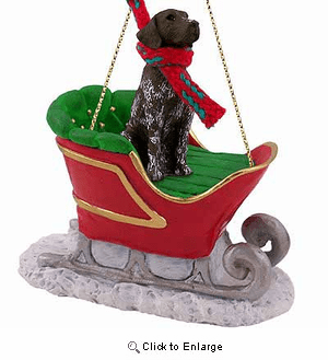 German Shorthaired Pointer Sleigh Ride Christmas Ornament