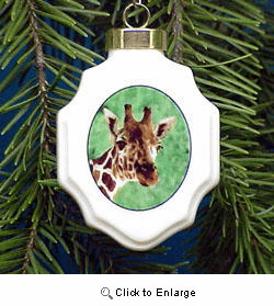 Giraffe Christmas Ornament Porcelain