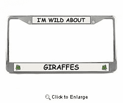 Giraffe License Plate Frame
