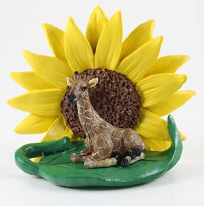 Giraffe Sunflower Figurine