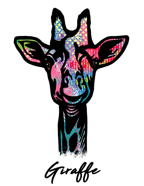 Giraffe T Shirt Colorful Abstract