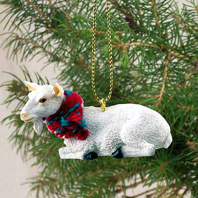 Goat Tiny One Christmas Ornament White