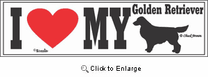 Golden Retriever Bumper Sticker I Love My