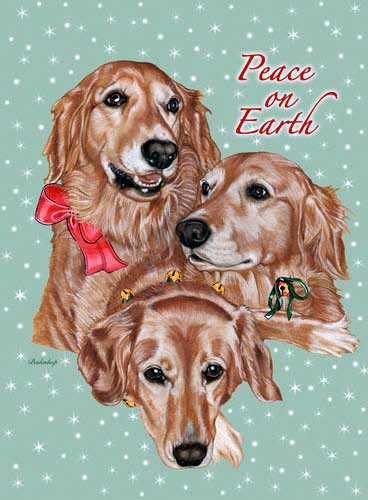 Golden Retriever Christmas Cards Portrait